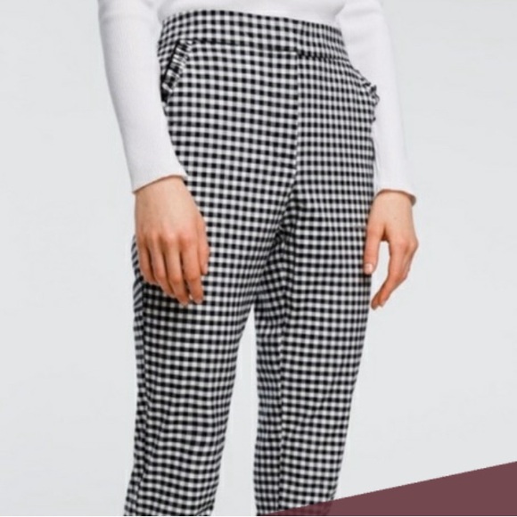 Zara gingham trouser with ruffle pocket detail - Picture 4 of 5